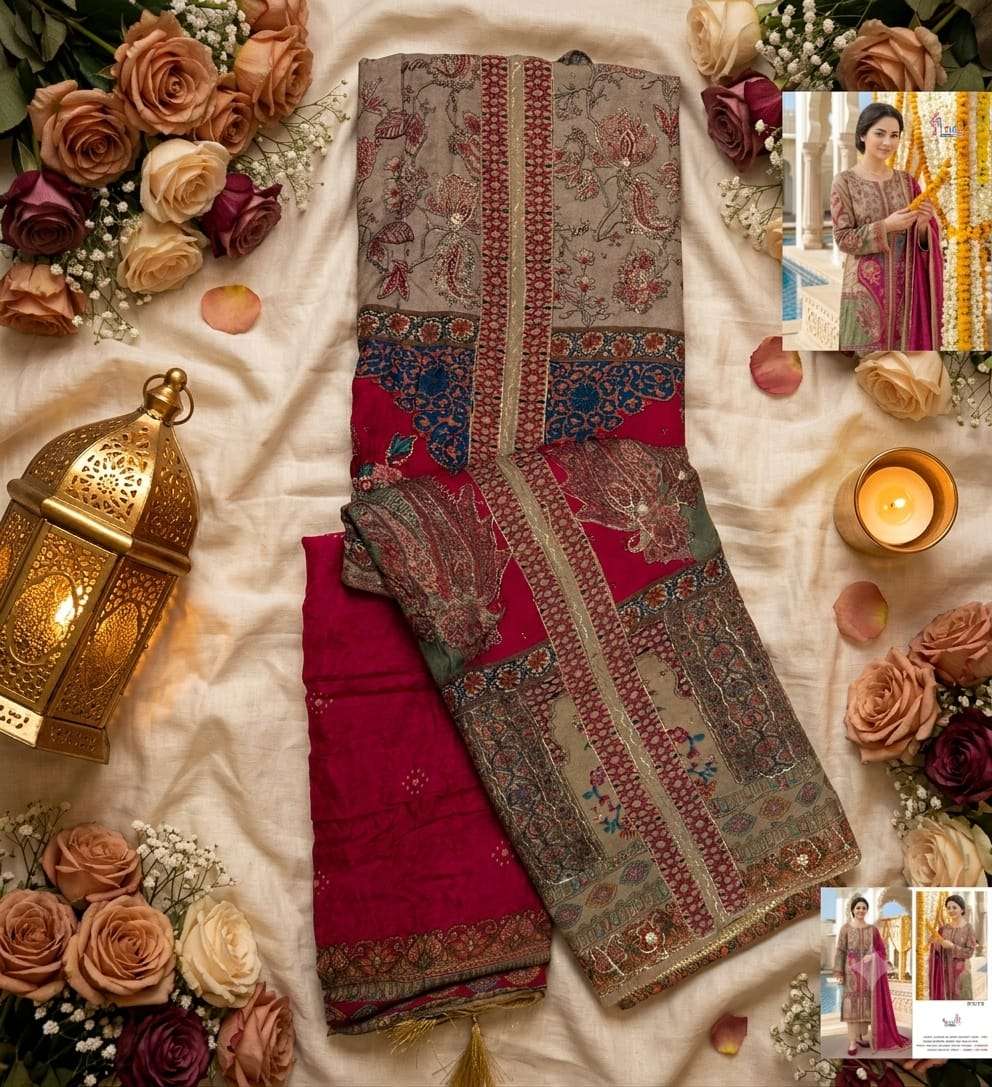 SHREE FABS KT 375 COLOUR MASLIN MULTI COLOR AND WORK LADIES DRESS FOR WHOLESALER TEXTILE